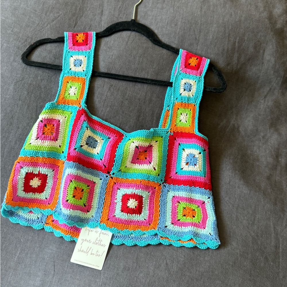 Virgo Colorful Crochet Crop Top
